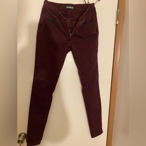 Express Jeggings in Burgundy